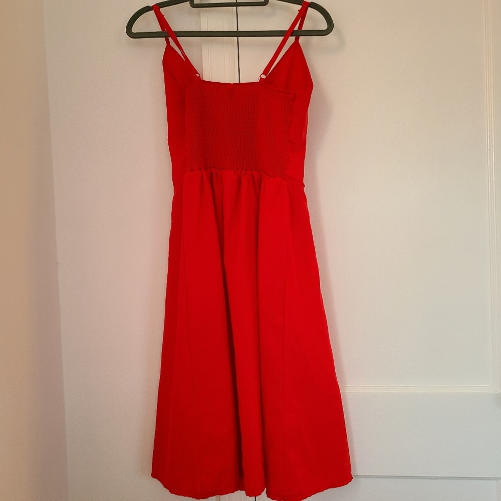 Women Dress Tie Front V-Neck Spaghetti Strap Button Down small - Picture 12 of 12